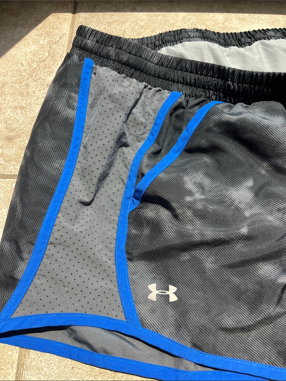 Under Armour Black Shorts with Blue Trim - Picture 3 of 8
